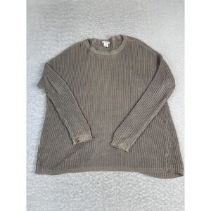 Demylee Sweater Womens Small Brown‎ Taupe 100% Linen Knit Pullover Lightweight